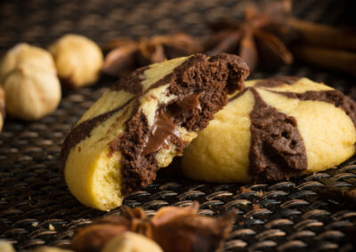 Κουλουράκι στρόγγυλο γεμιστό με πραλίνα σοκολάτας